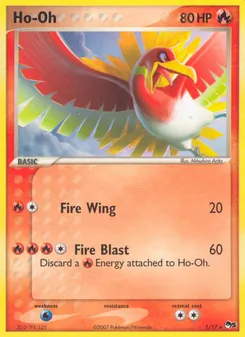 Ho-Oh 1/17, carta de Pokémon de POP Series 5
