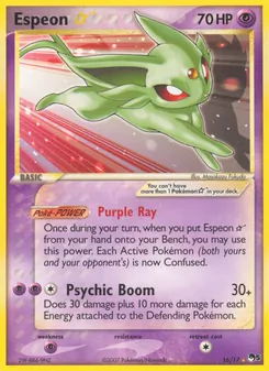 Espeon ★ 16/17, carta de Pokémon de POP Series 5