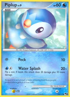 Piplup 15/17, carta de Pokémon de POP Series 6