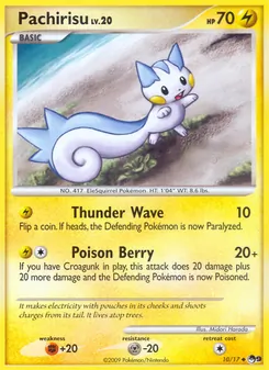 Pachirisu 10/17, carta de Pokémon de POP Series 9