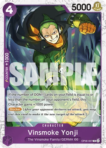 Vinsmoke Yonji OP06-067 · P2, carta de One Piece de One Piece Card the Best