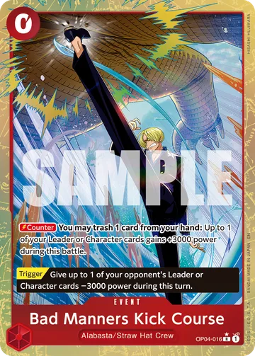Bad Manners Kick Course OP04-016 · P1, carta de One Piece de One Piece Card the Best vol.2