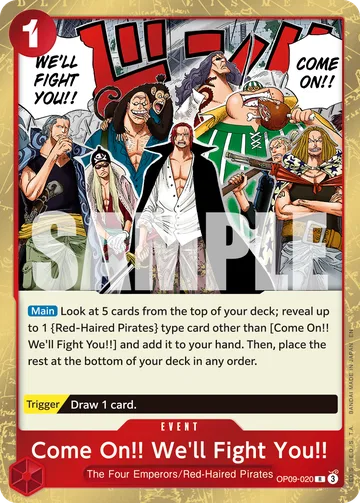 Come On!! We'll Fight You!! OP09-020 · R2, carta de One Piece de One Piece Card the Best vol.2