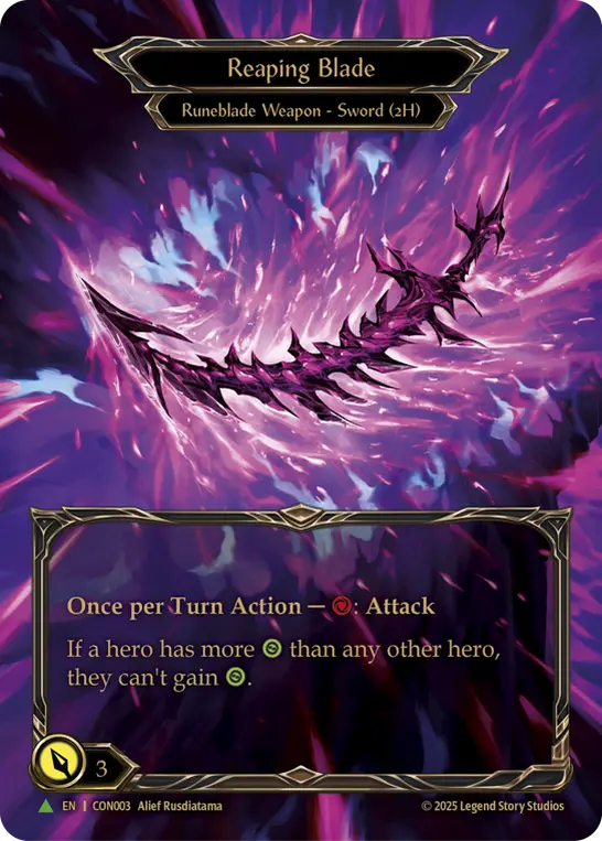 Reaping Blade CON003, carta de Flesh and Blood de Convention Promos