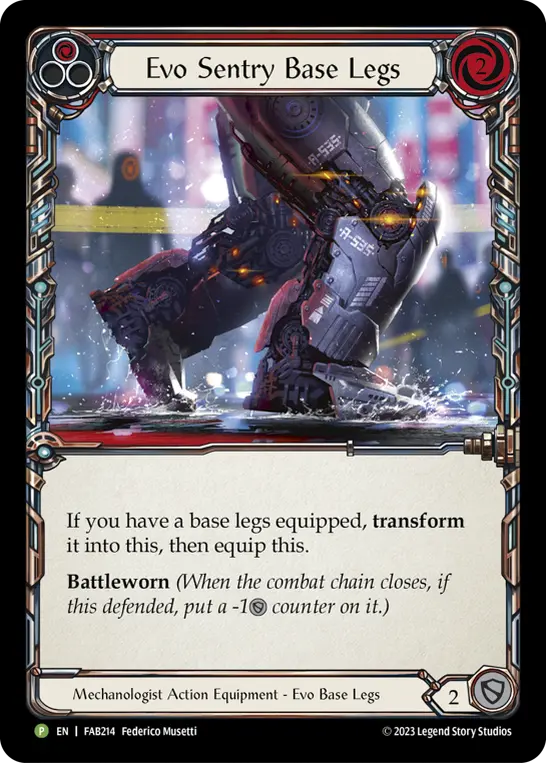 Evo Sentry Base Legs (Red) FAB214, carta de Flesh and Blood de Promos