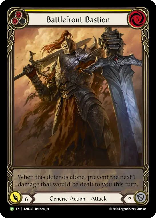 Battlefront Bastion (Yellow) FAB236, carta de Flesh and Blood de Promos