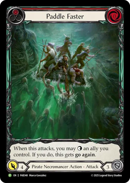 Paddle Faster (Red) FAB348, carta de Flesh and Blood de Promos
