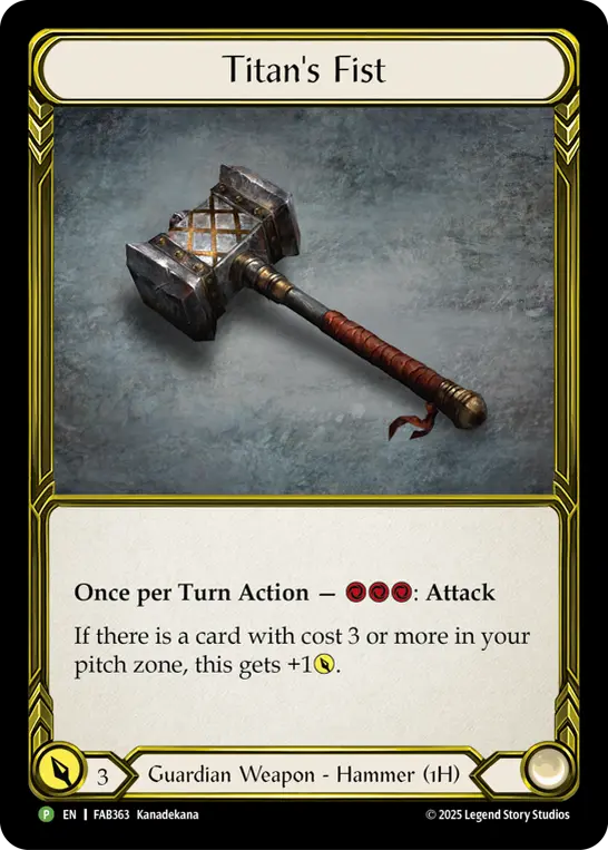 Titan's Fist FAB363, carta de Flesh and Blood de Promos