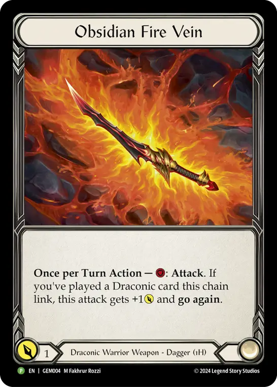 Obsidian Fire Vein GEM004, carta de Flesh and Blood de GEM Pack Promos