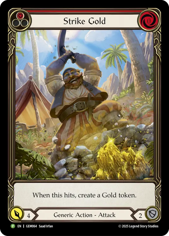 Strike Gold (Red) GEM064, carta de Flesh and Blood de GEM Pack Promos