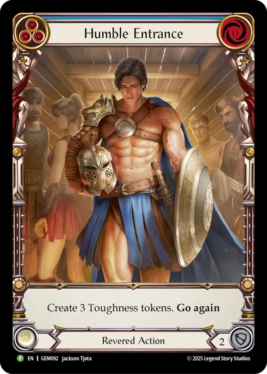 Humble Entrance (Blue) GEM092, carta de Flesh and Blood de GEM Pack Promos