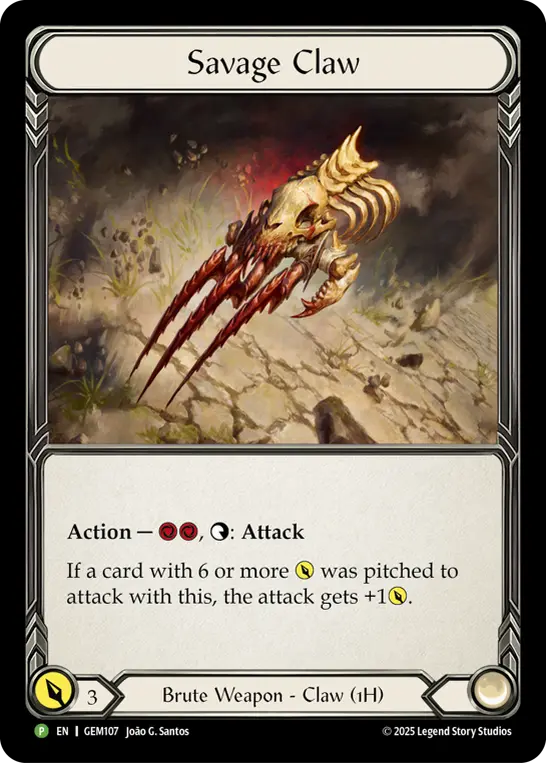 Savage Claw GEM107, carta de Flesh and Blood de GEM Pack Promos