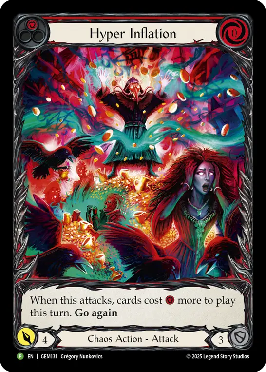 Hyper Inflation (Red) GEM131, carta de Flesh and Blood de GEM Pack Promos