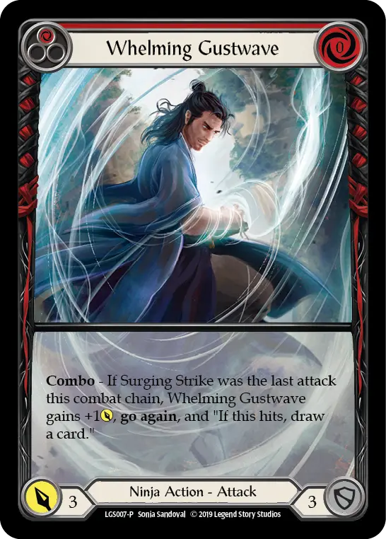 Whelming Gustwave (Red) LGS007, carta de Flesh and Blood de Local Game Store Promos