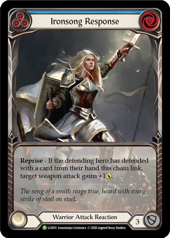 Ironsong Response (Blue) LGS031, carta de Flesh and Blood de Local Game Store Promos