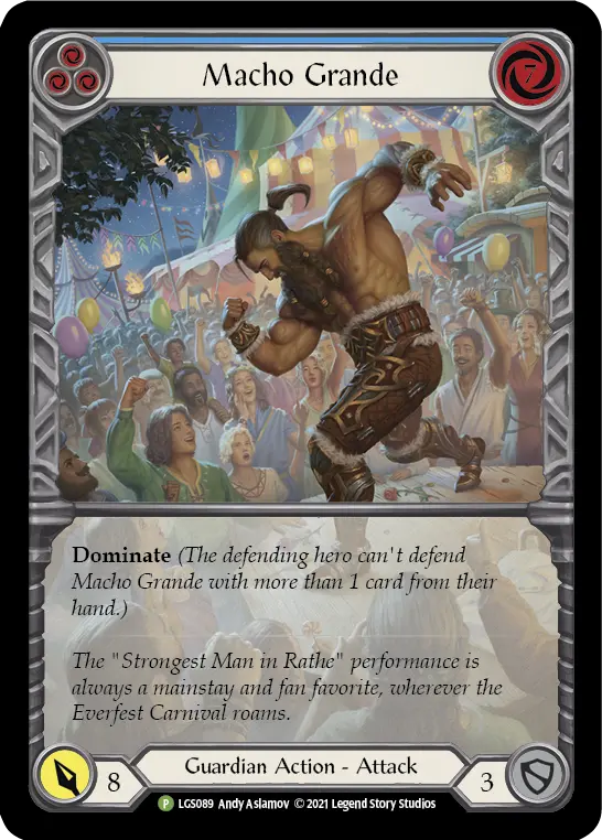 Macho Grande (Blue) LGS089, carta de Flesh and Blood de Local Game Store Promos