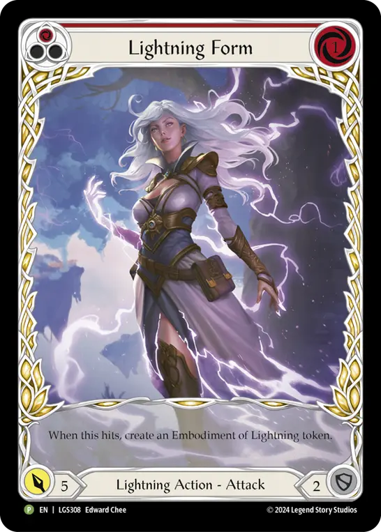 Lightning Form (Red) LGS308, carta de Flesh and Blood de Local Game Store Promos