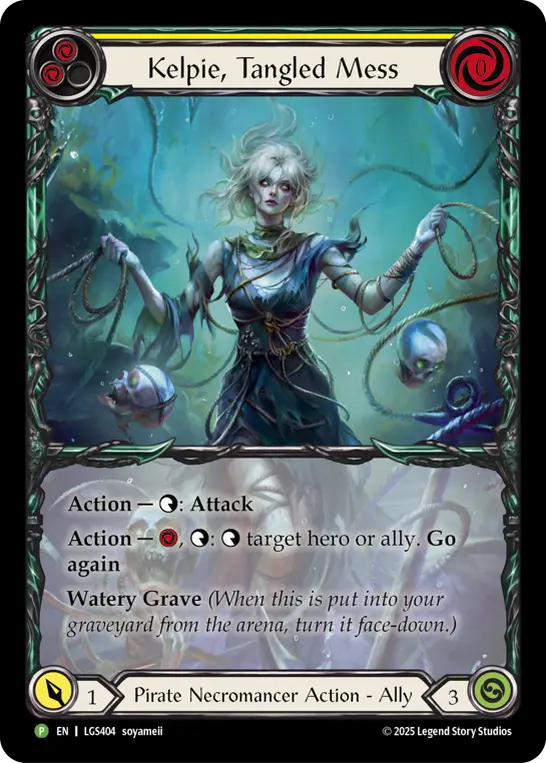Kelpie, Tangled Mess (Yellow) LGS404, carta de Flesh and Blood de Local Game Store Promos