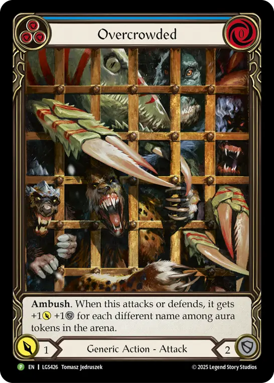Overcrowded (Blue) LGS426, carta de Flesh and Blood de Local Game Store Promos