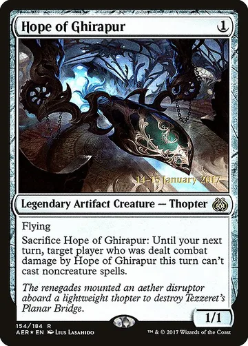 Hope of Ghirapur 154s, carta de Magic: The Gathering de Aether Revolt Promos