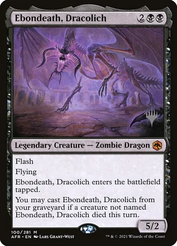 Ebondeath, Dracolich 100p, carta de Magic: The Gathering de Adventures in the Forgotten Realms Promos
