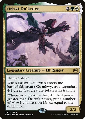 Drizzt Do'Urden 220p, carta de Magic: The Gathering de Adventures in the Forgotten Realms Promos