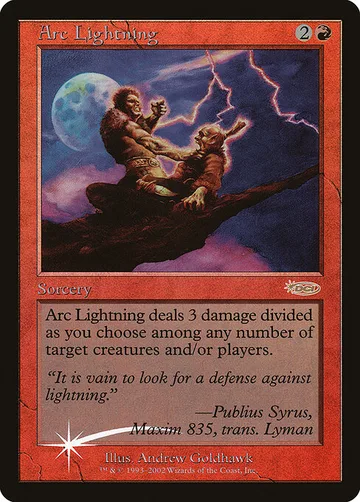 Arc Lightning 3, carta de Magic: The Gathering de Arena League 2002