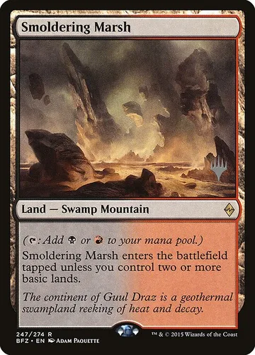 Smoldering Marsh 247p, carta de Magic: The Gathering de Battle for Zendikar Promos