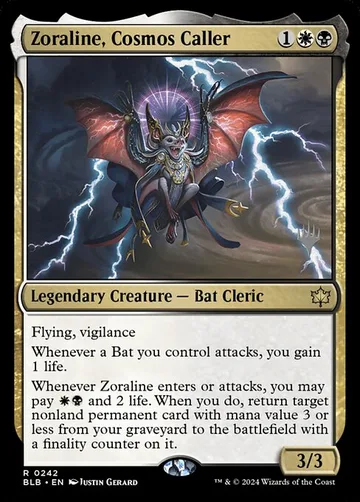 Zoraline, Cosmos Caller 242p, carta de Magic: The Gathering de Bloomburrow Promos