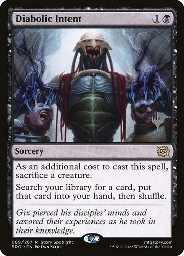 Diabolic Intent 89p, carta de Magic: The Gathering de The Brothers' War Promos