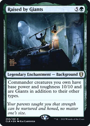 Raised by Giants 250s, carta de Magic: The Gathering de Battle for Baldur's Gate Promos