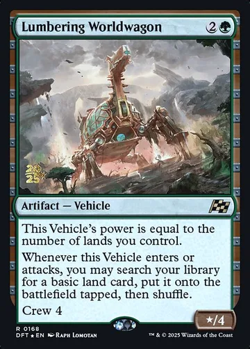 Lumbering Worldwagon 168s, carta de Magic: The Gathering de Aetherdrift Promos