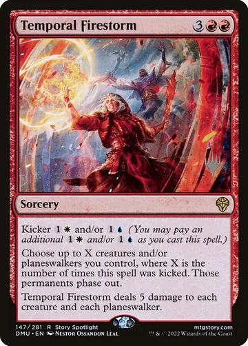 Temporal Firestorm 147p, carta de Magic: The Gathering de Dominaria United Promos