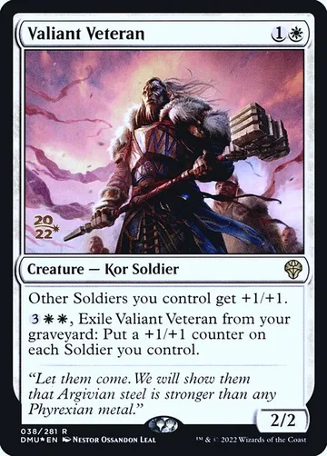 Valiant Veteran 38s, carta de Magic: The Gathering de Dominaria United Promos