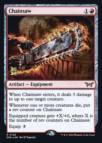 Chainsaw 128s, carta de Magic: The Gathering de Duskmourn: House of Horror Promos