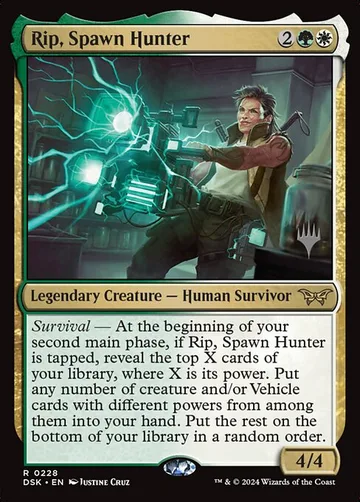 Rip, Spawn Hunter 228p, carta de Magic: The Gathering de Duskmourn: House of Horror Promos