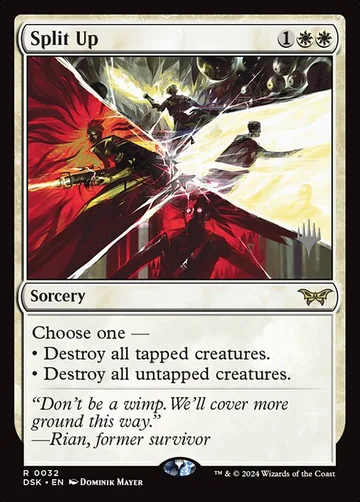 Split Up 32p, carta de Magic: The Gathering de Duskmourn: House of Horror Promos