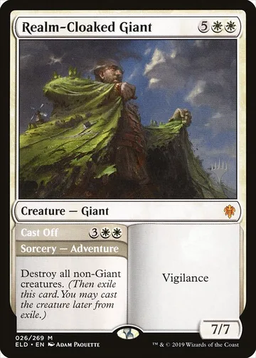Realm-Cloaked Giant // Cast Off 26p, carta de Magic: The Gathering de Throne of Eldraine Promos