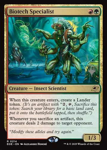 Biotech Specialist 214p, carta de Magic: The Gathering de Edge of Eternities Promos