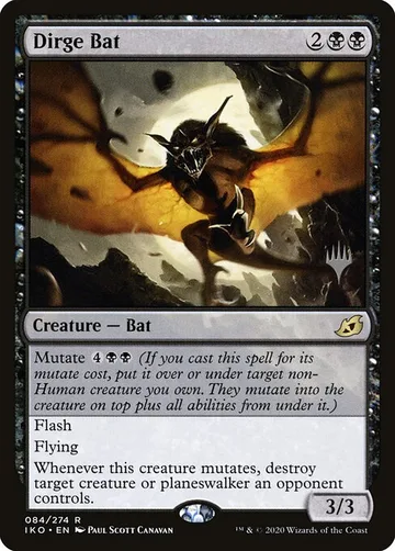 Dirge Bat 84p, carta de Magic: The Gathering de Ikoria: Lair of Behemoths Promos