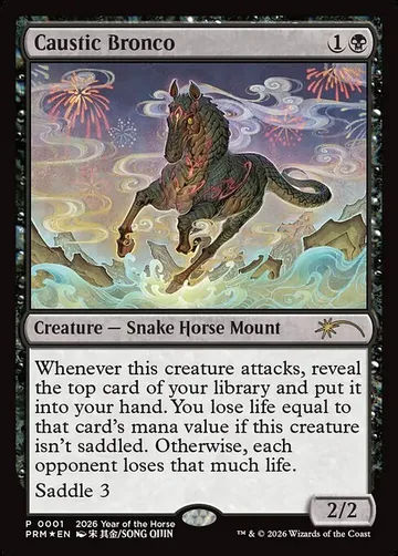 Caustic Bronco 1, carta de Magic: The Gathering de Year of the Horse 2026