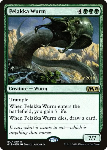 Pelakka Wurm 192s, carta de Magic: The Gathering de Core Set 2019 Promos