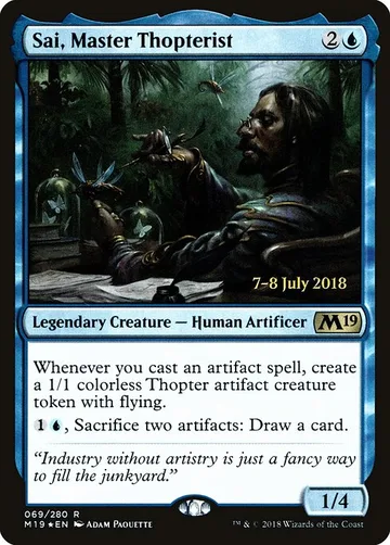 Sai, Master Thopterist 69s, carta de Magic: The Gathering de Core Set 2019 Promos