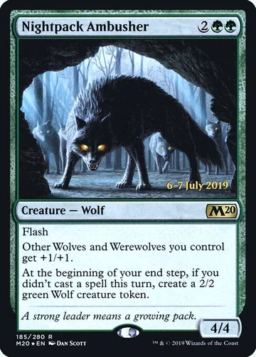Nightpack Ambusher 185s, carta de Magic: The Gathering de Core Set 2020 Promos