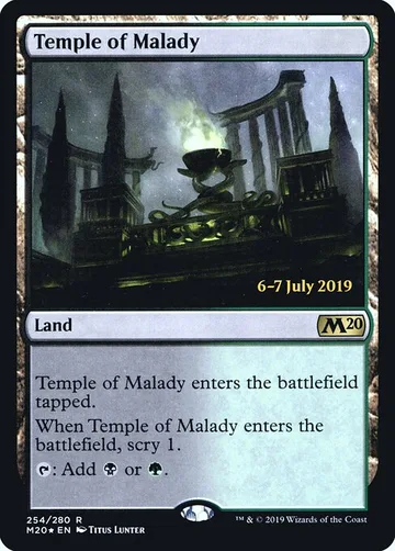 Temple of Malady 254s, carta de Magic: The Gathering de Core Set 2020 Promos