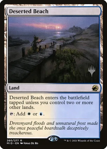 Deserted Beach 260p, carta de Magic: The Gathering de Innistrad: Midnight Hunt Promos
