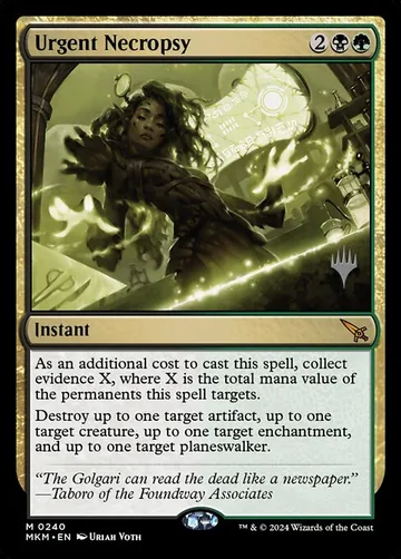 Urgent Necropsy 240p, carta de Magic: The Gathering de Murders at Karlov Manor Promos