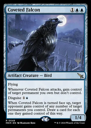 Coveted Falcon 48p, carta de Magic: The Gathering de Murders at Karlov Manor Promos