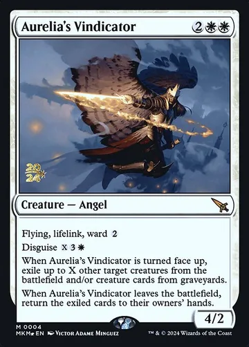 Aurelia's Vindicator 4s, carta de Magic: The Gathering de Murders at Karlov Manor Promos