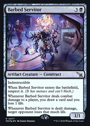 Barbed Servitor 77s, carta de Magic: The Gathering de Murders at Karlov Manor Promos